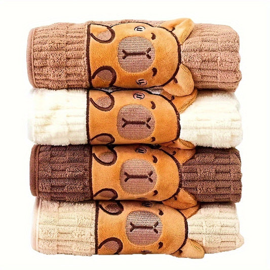 4'lü Kapibara Polar Havlu Seti ( 2 ADET SÜRPRİZ HEDİYE )