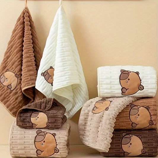 4'lü Kapibara Polar Havlu Seti ( 2 ADET SÜRPRİZ HEDİYE )