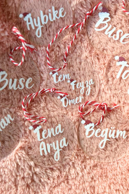 Kişiselleştirilebilir Yılbaşı özel ağaç süsü ( 4 ADET )