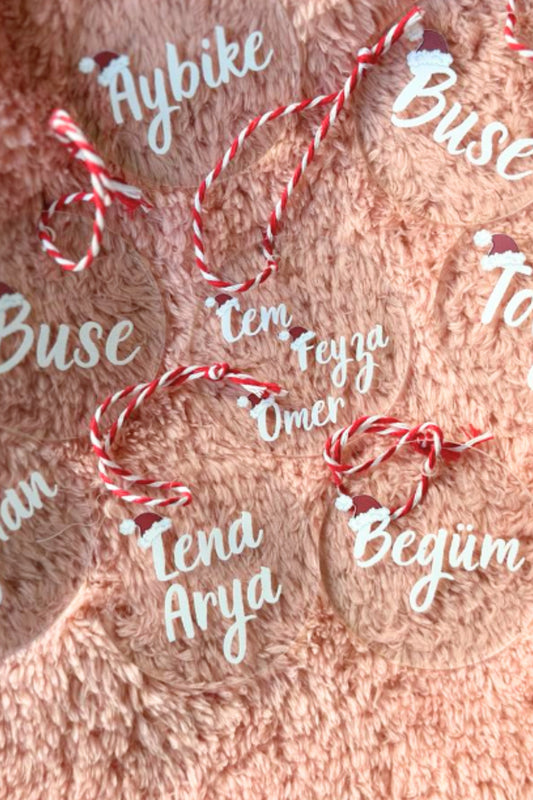 Kişiselleştirilebilir Yılbaşı özel ağaç süsü ( 4 ADET )